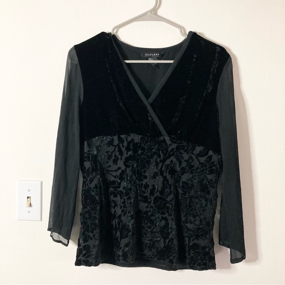 Vintage 90s Y2K Silk Witchy Retro Whimsigoth Butterfly Sleeve Blouse